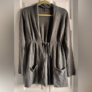 Vince Charcoal 100% Cashmere Gray Women's Cardigan with Pockets